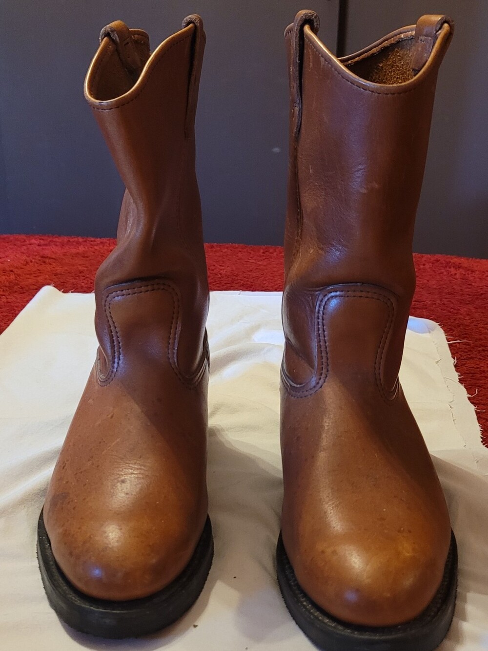 red wing caramel leather mens boot size 9 3E